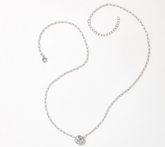 Diamonique Sterling Silver 2 cttw Bezel Set Solitaire Necklace, 18"